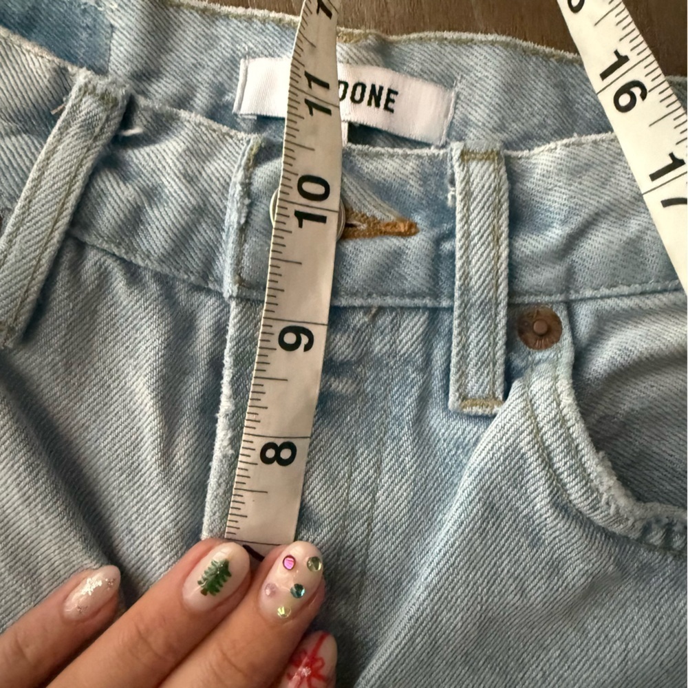 Re/Done Light Wash Distressed Straight-Leg Jeans - Picture 6 of 9